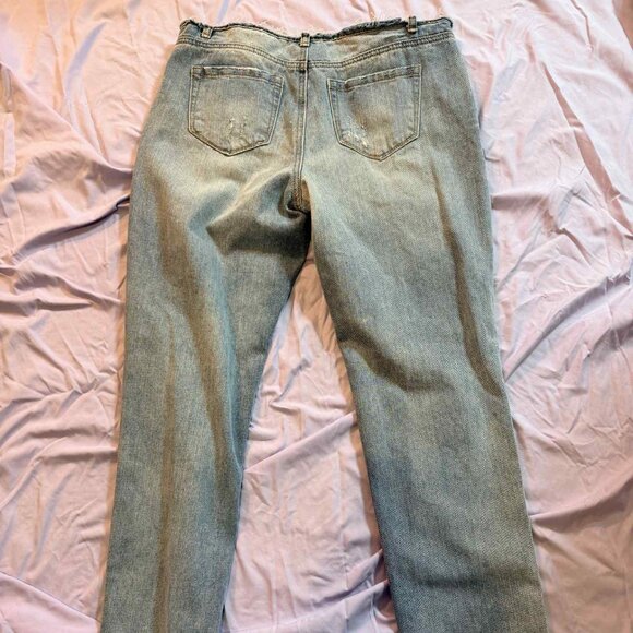 CUSTOM K. Jordan Destructed Pearl Adorned Jeans, SIZE 6, VERY UNIQUE! - Picture 7 of 10